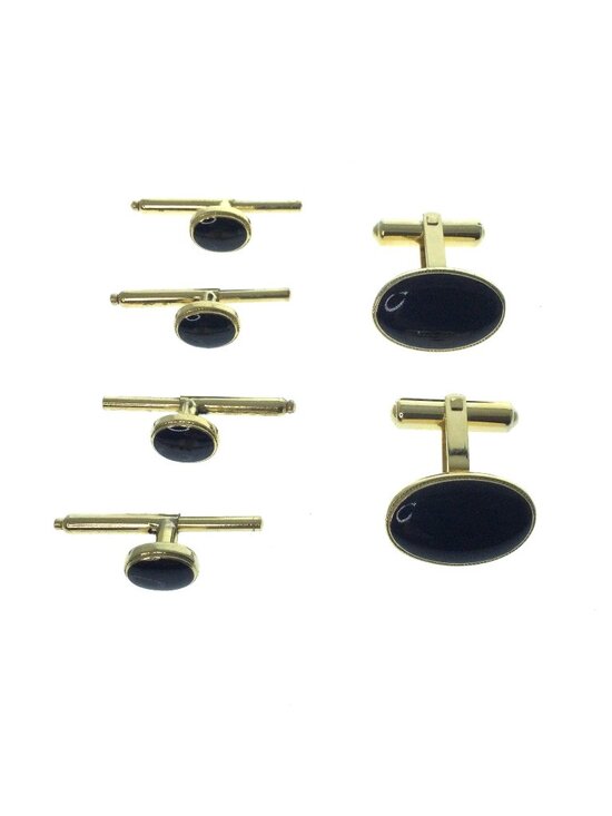 Other - Vintage Gold-Tone Onyx Tuxedo Set